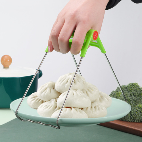 Wholesale stainless steel household green plate pickup and bowl clip pp pickup clip creative kitchen plate lifter dish clip