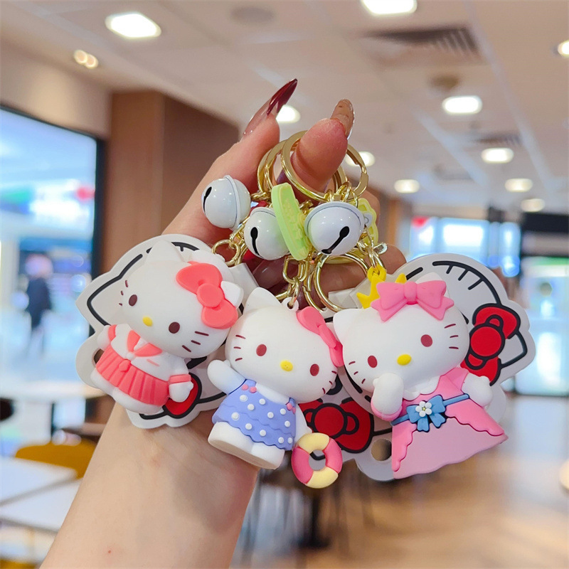 Personalized cartoon Sanrio KT cat pajamas swimming ring stereo doll car key chain pendant ornaments wholesale