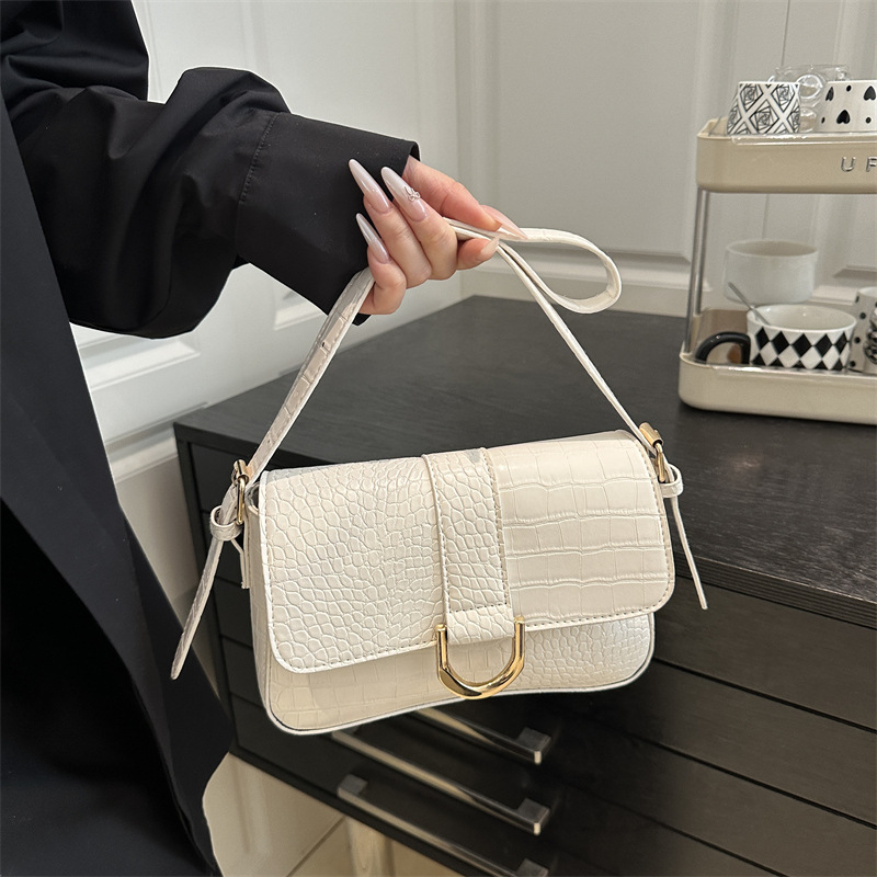 Bolso para mujeres 2025 nuevo estilo de alta calidad de textura de cocodrilo bolso pequeño bolso de moda versátil bolso de hombro debajo de la axila