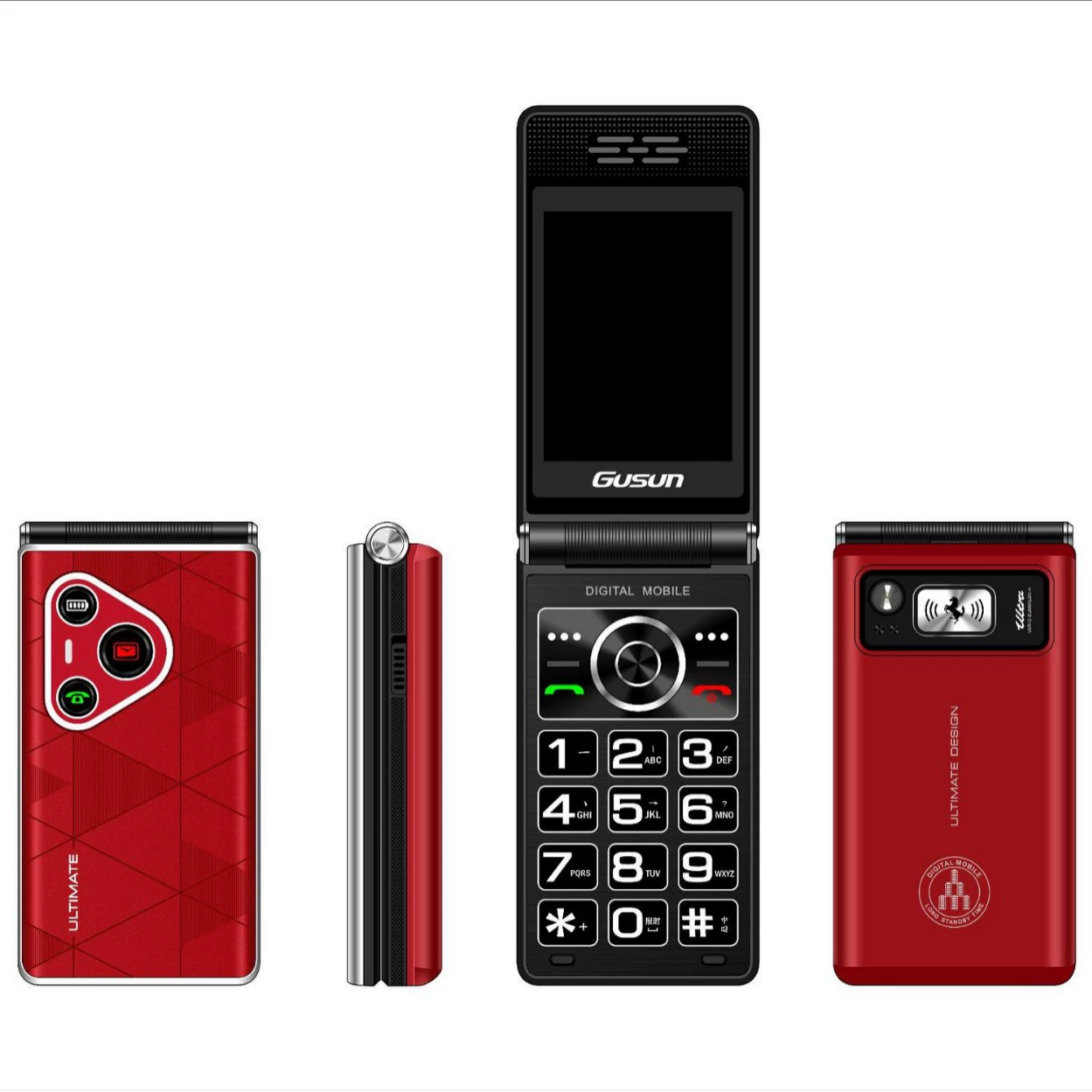 Extra-long folding mobile phone for elderly, battery, screen, D181, support function for all network communication standards, 4G, big battery, wide screen