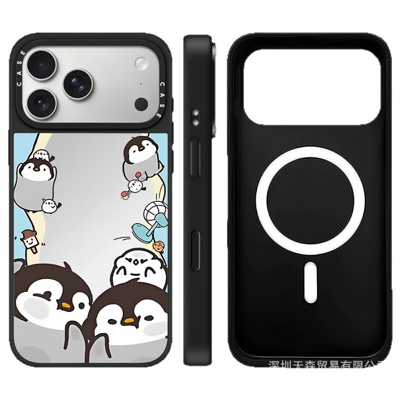 CASET联名企鹅呆小毛适用苹果iPhone17ProMax手机壳16潮牌14镜面|undefined