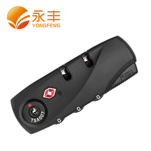 Cross border hot selling luggage lock TSA17062 customs fixed lock black customs combination lock tsa customs lock