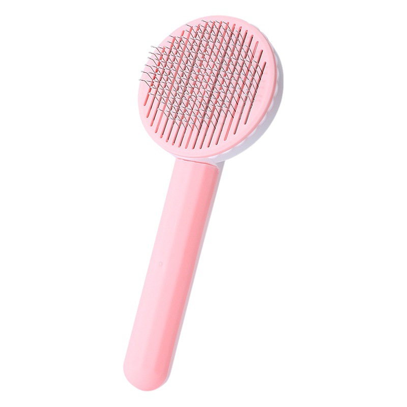 Nuevo peine de alambre de acero redondo de una sola cara macaron color masaje flotante depilación gato autolimpiante aguja peine para mascotas al por mayor