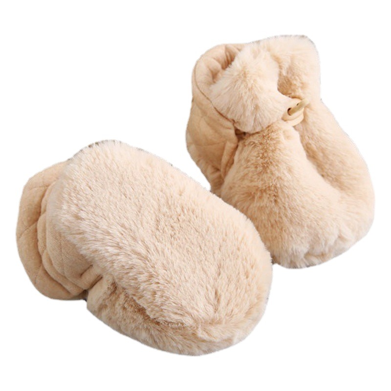 Otoño e Invierno bebé recién nacido Niño Zapatos Bebé lana forrado zapatos de algodón piso suave inferior anti-gota caliente zapatos peludo cubierta de pie