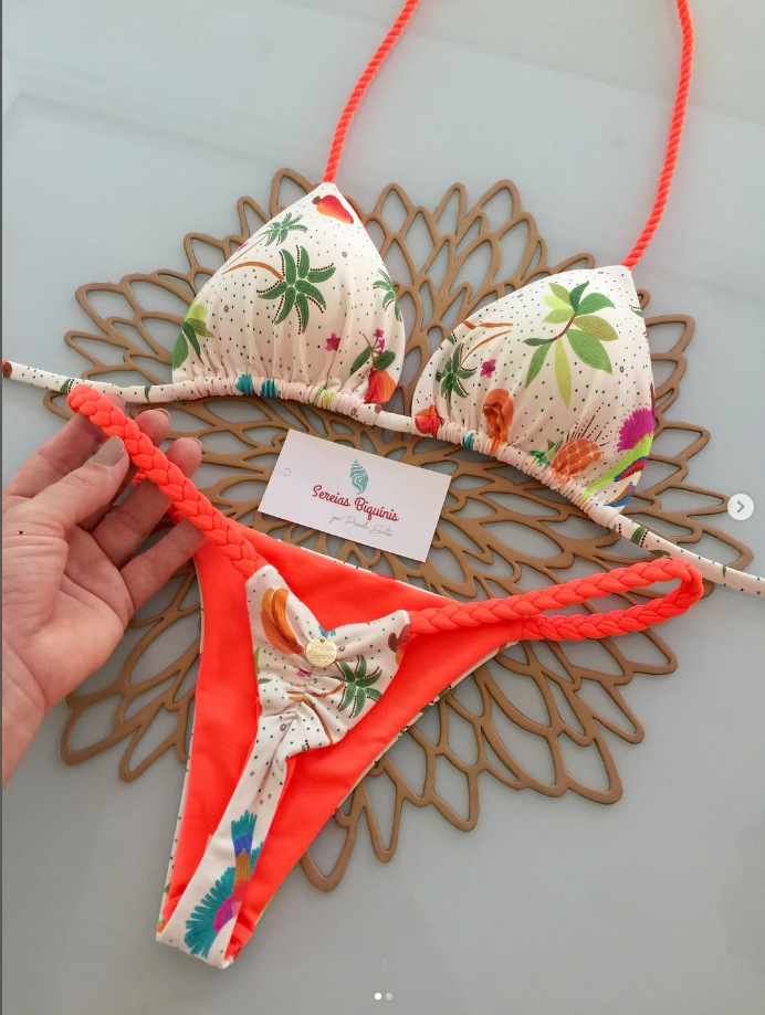 New 2025 Women's Fresh Floral Print Bikini Set Sexy Braided Rope Design European American Style Two Piece Swimsuit for Vacation_ecoleips.com