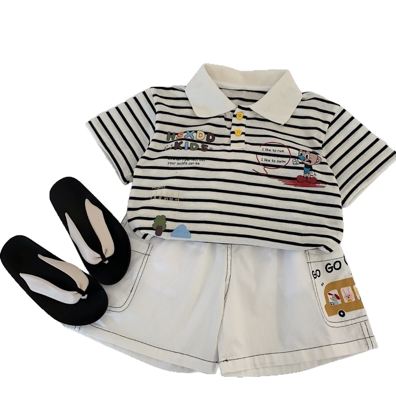 Traje de manga corta para niños Maibao Verano 2025 Nueva ropa para niños Verano para niños Ropa delgada para niños Traje de dos piezas