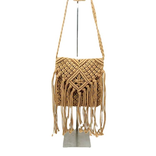  spring new style fresh and sweet luggage and leather goods striped flip bag cotton and linen tassel women's shoulder bag