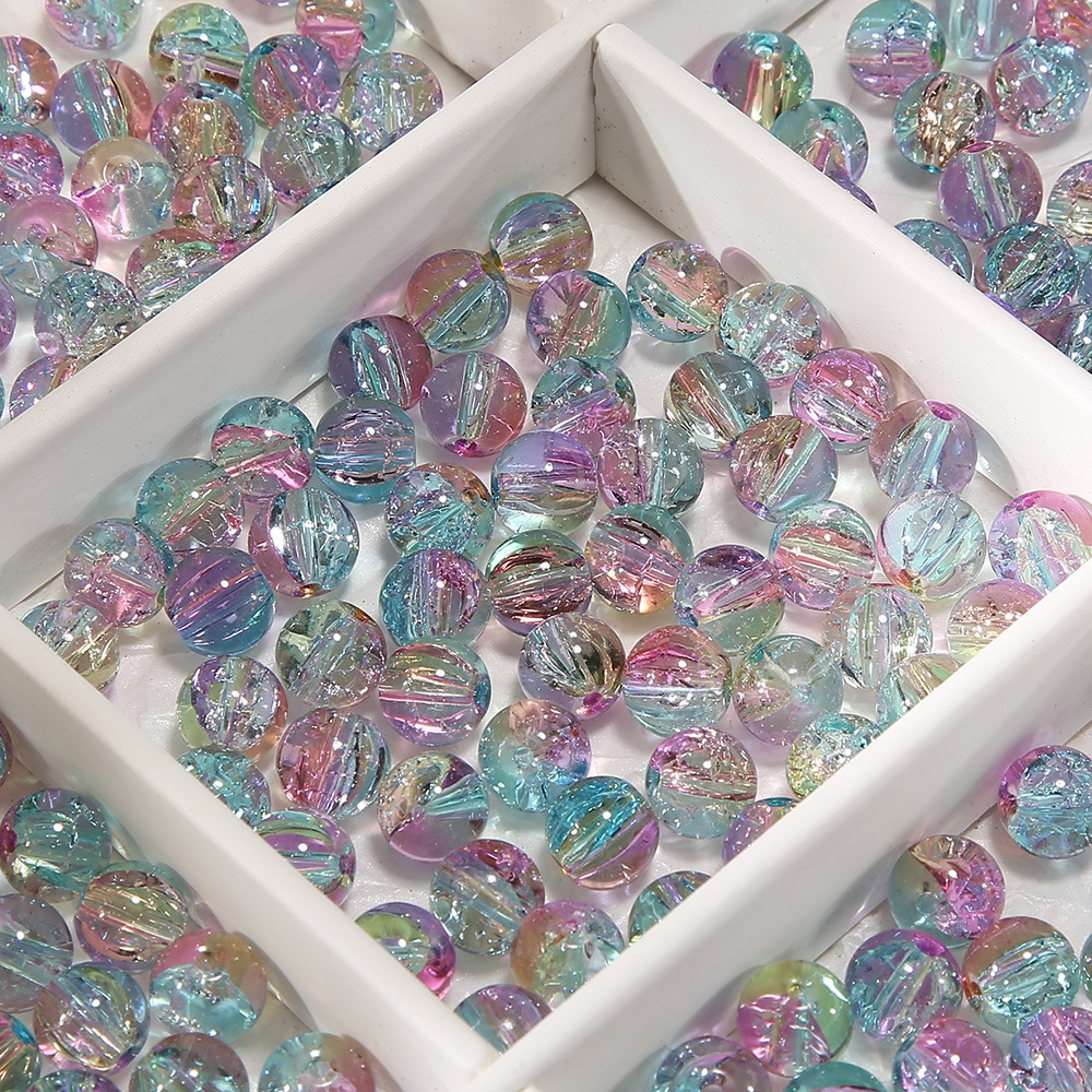 10 ミリメートル [ビッグフィッシュベゴニア] アイスクラック爆発ビーズガラスビーズ手作り diy ブレスレットビーズジュエリーアクセサリー素材