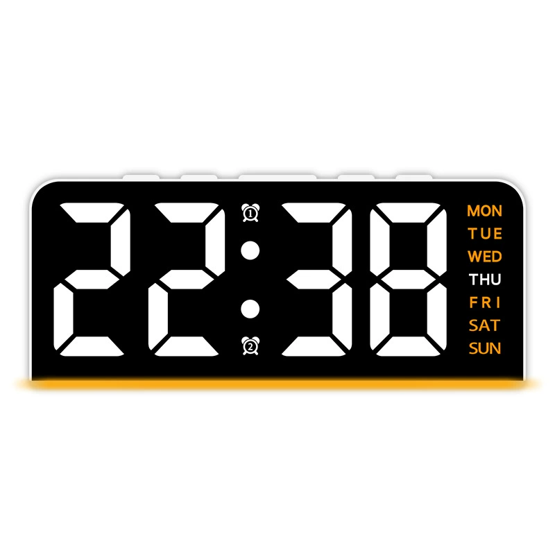 跨境创新LED大字数字钟光环灯日期桌面钟多功能数字闹钟GH8033
