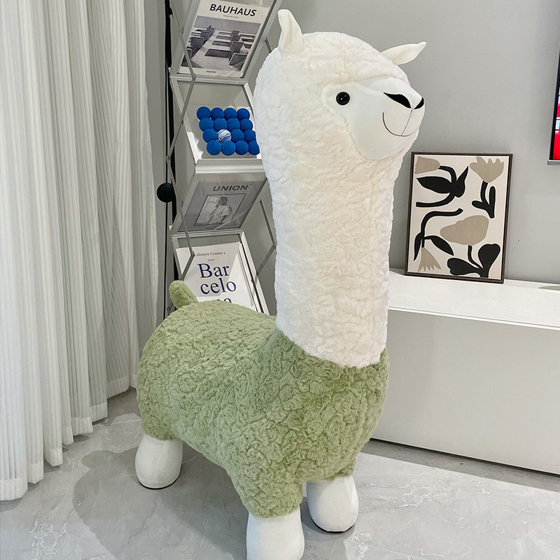 特大アルパカシートスツール動物スツール床リビングルーム子供の装飾品ソファ靴交換ホリデーギフト卸売|undefined