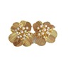 Sophisticated advanced metal zirconium from pearl, earrings, high-quality style, french style, flowered, Chinese style