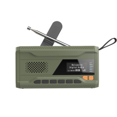 ヨーロッパdab緊急ラジオ、dab/fm/bluetooth手動太陽エネルギー充電内蔵4500電池