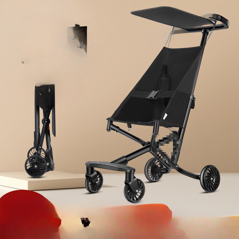 Baby Stroller for Children, One-Click Folding, Simple Baby Stroller, Pocket, Lightweight, Carry-On, Play Stroller Ee