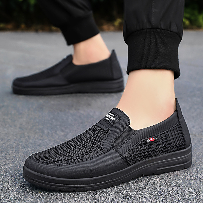 Zapatos de tela para hombre 2025 verano nuevo estilo transfronterizo todo-fósforo color sólido zapatos individuales zapatos papá clásicos de suela blanda zapatos casuales viejos de Beijing