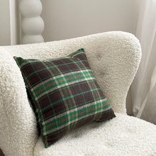 圣诞季~经典绿呢格子抱枕靠枕圣诞装饰抱枕套客厅沙发卧室用