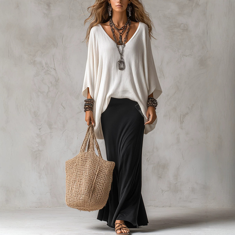 2026 Foreign Trade Amazon Cross-Border Independent Website European and American Western Casual Vacation Knitted Dress Cover-Up Set 2026 Foreign Trade Amazon Cross-Border Independent Website European and American Western Casual Vacation Knitted Dress Cover-Up Set