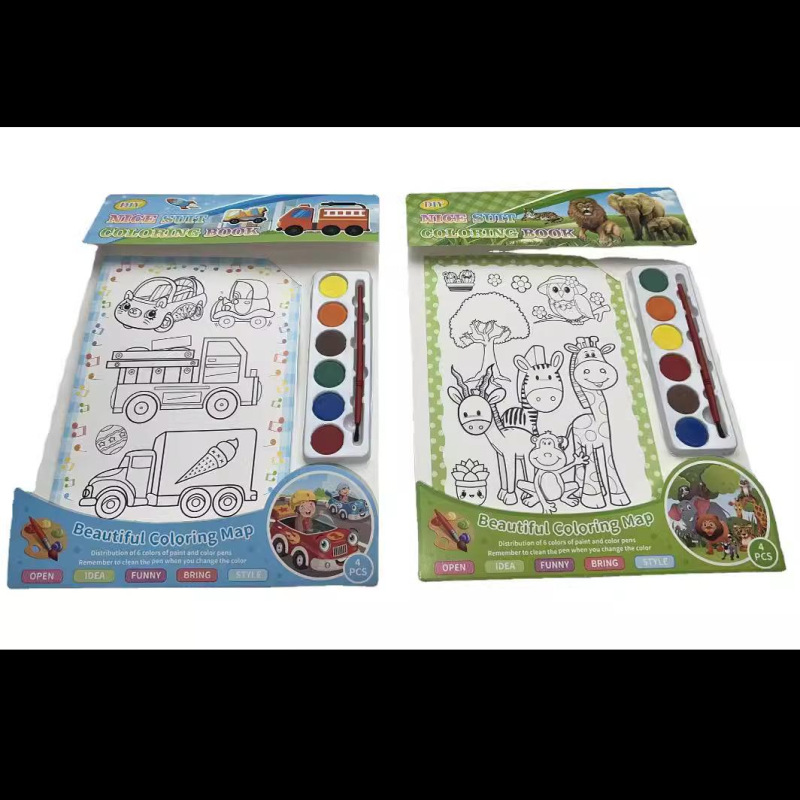 Pintura propia de los niños acuarela graffiti coloración pintura versión bebé para colorear Parque puesto de juguete mercado nocturno al por mayor