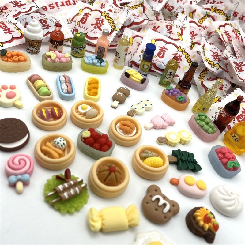 微缩迷你小玩具盲袋可爱的网红食玩仿真瓶子饮料蒸笼蛋糕diy配件