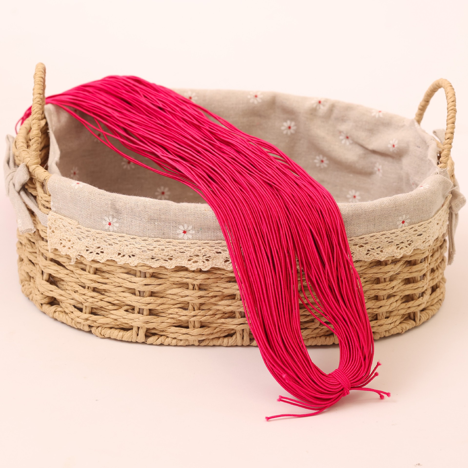 Cintas elásticas redondas al por mayor de 0.6-19mm cuerdas elásticas de color ropa como tendones de látex núcleo de cuerda elástica de alta elasticidad perlas