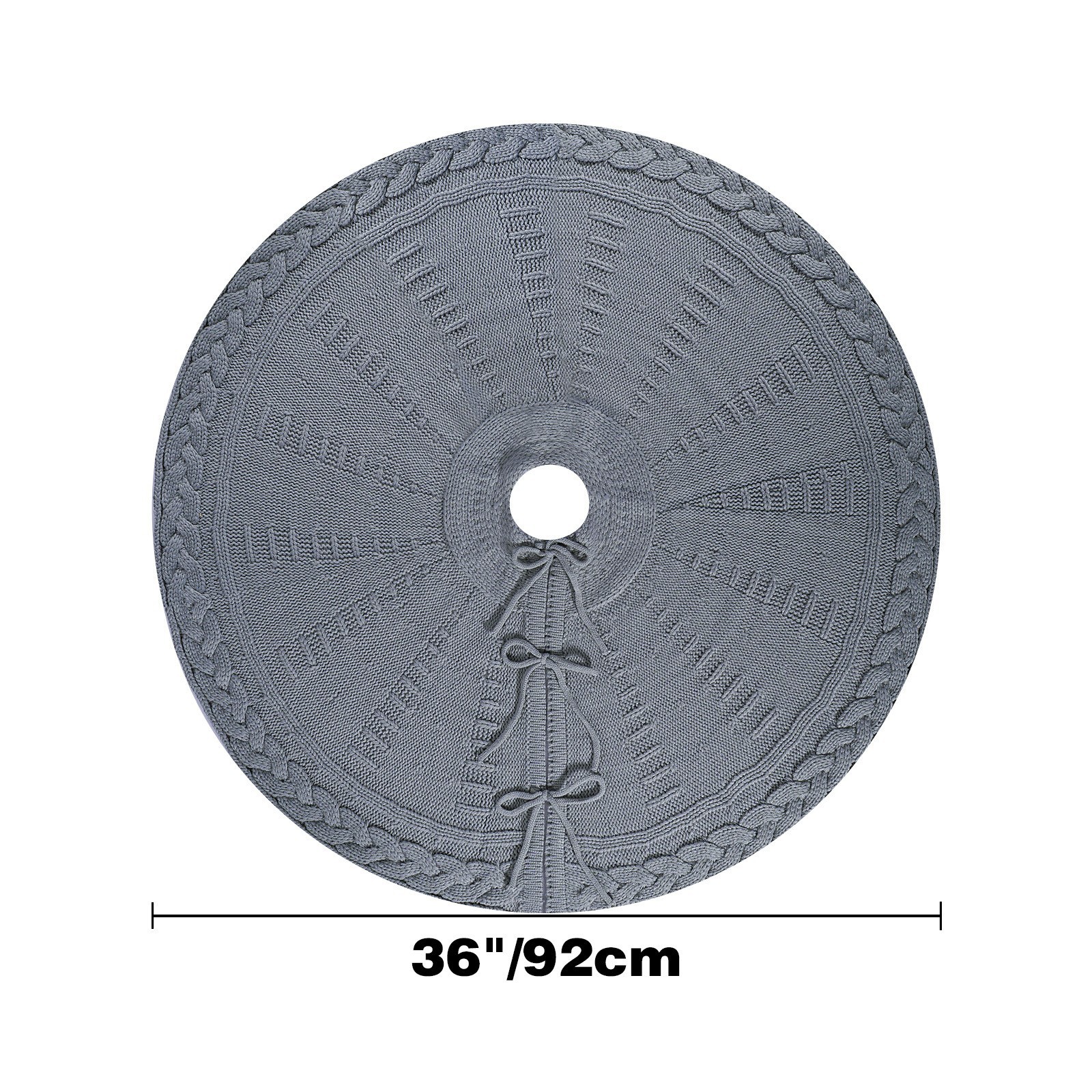 Nuevo producto transfronterizo falda de árbol de punto de Navidad delantal de árbol de Navidad de punto gris adorno de árbol de Navidad ambiente festivo