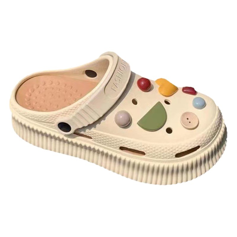 Summer DIY Accessories Beach Ins Popular Cartoon Cute Student Clogs Versatile Two-Wear Sandals and Slippers Wholesale for Women
