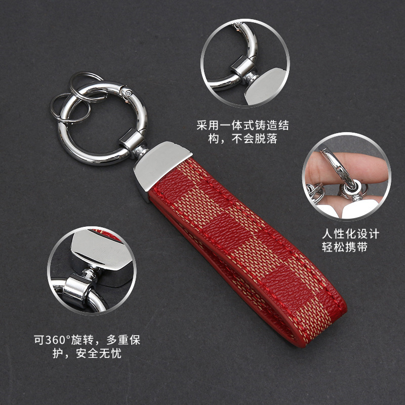 Marca de moda presbicia cuero coche llavero hombres llavero coche cintura colgando herradura hebilla fuerte resistente al desgaste fábrica ventas directas