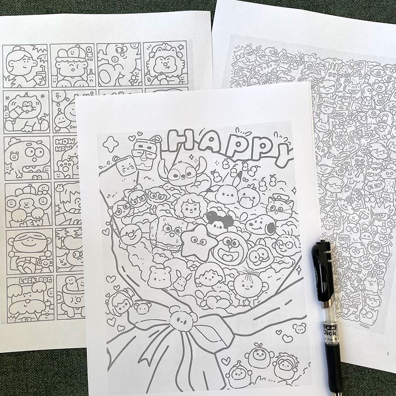 Line Drawing Practice Book for Students to Relieve Boredom and Stress, Tracing and Copying Drawings