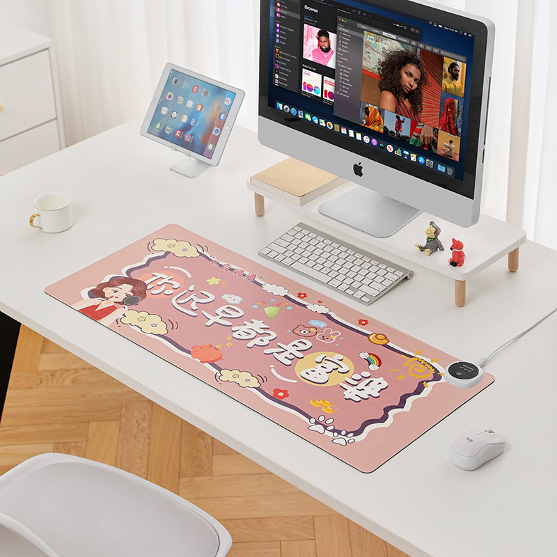 almohadilla de ratón de calefacción de oficina super grande computadora de escritorio impermeable almohadilla de mesa de calefacción dormitorio de estudiantes escribiendo tareas almohadilla de mesa caliente