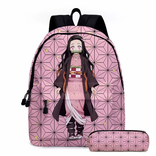 Spot 3D new printed cartoon moon blade schoolbag for primary and secondary school students schoolbag animation backpack three-piece pencil bag