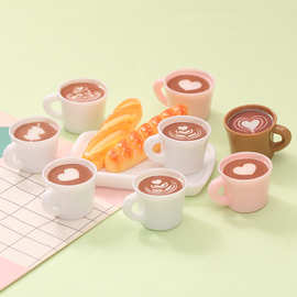 ins风咖啡杯爱心拉花 diy奶油胶娃娃屋潮玩摆件儿童玩具 树脂饰品
