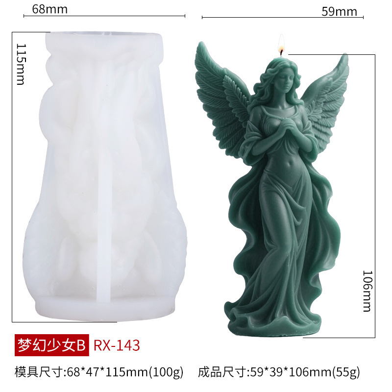 三信夢幻翼女神香薫ろうそくシリコン金型diy拡香石装飾品砥石源|undefined