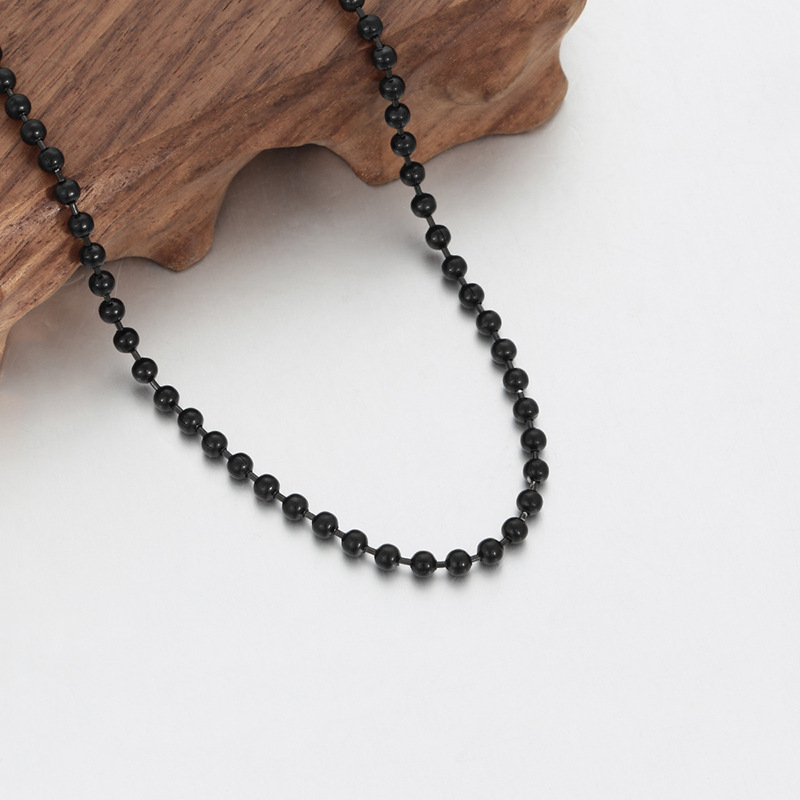 Xuping pistola de acero inoxidable cadena de esferas negras estilo simple sin género personalidad collar collar collar al por mayor mujeres
