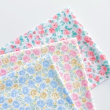 1.6米宽小清新玫瑰花纯棉斜纹布料春夏睡衣连衣裙床品面料批发