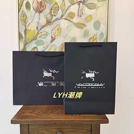 始祖黑卡烫银手提袋ARCTER服装鞋盒购物袋鸟家专柜礼品购物袋批发