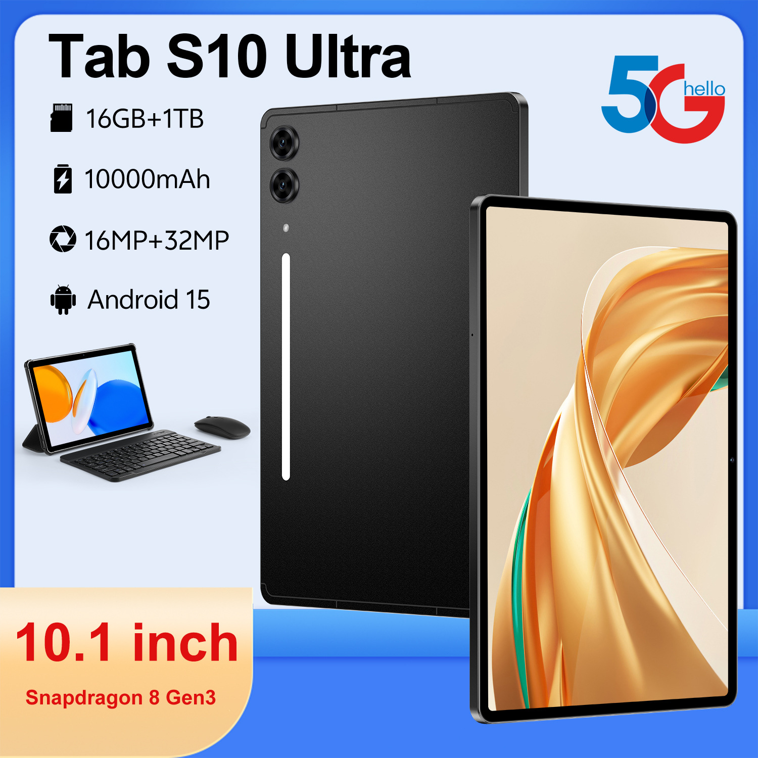 Tab S10 Ultra跨境10.1寸4+32G八核芯片4G通话长续航外贸平板电脑