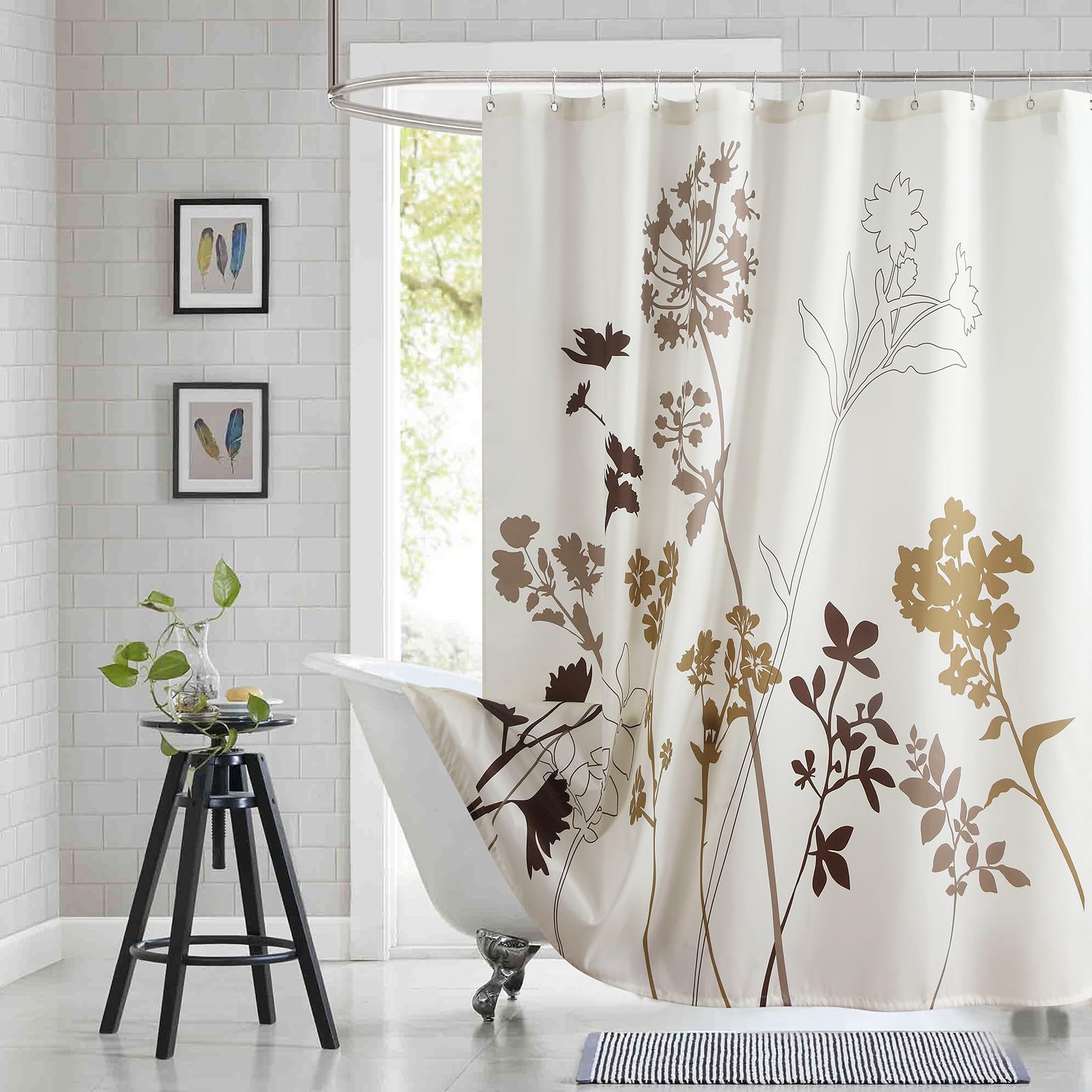 Cloth, brown waterproof curtain, print
