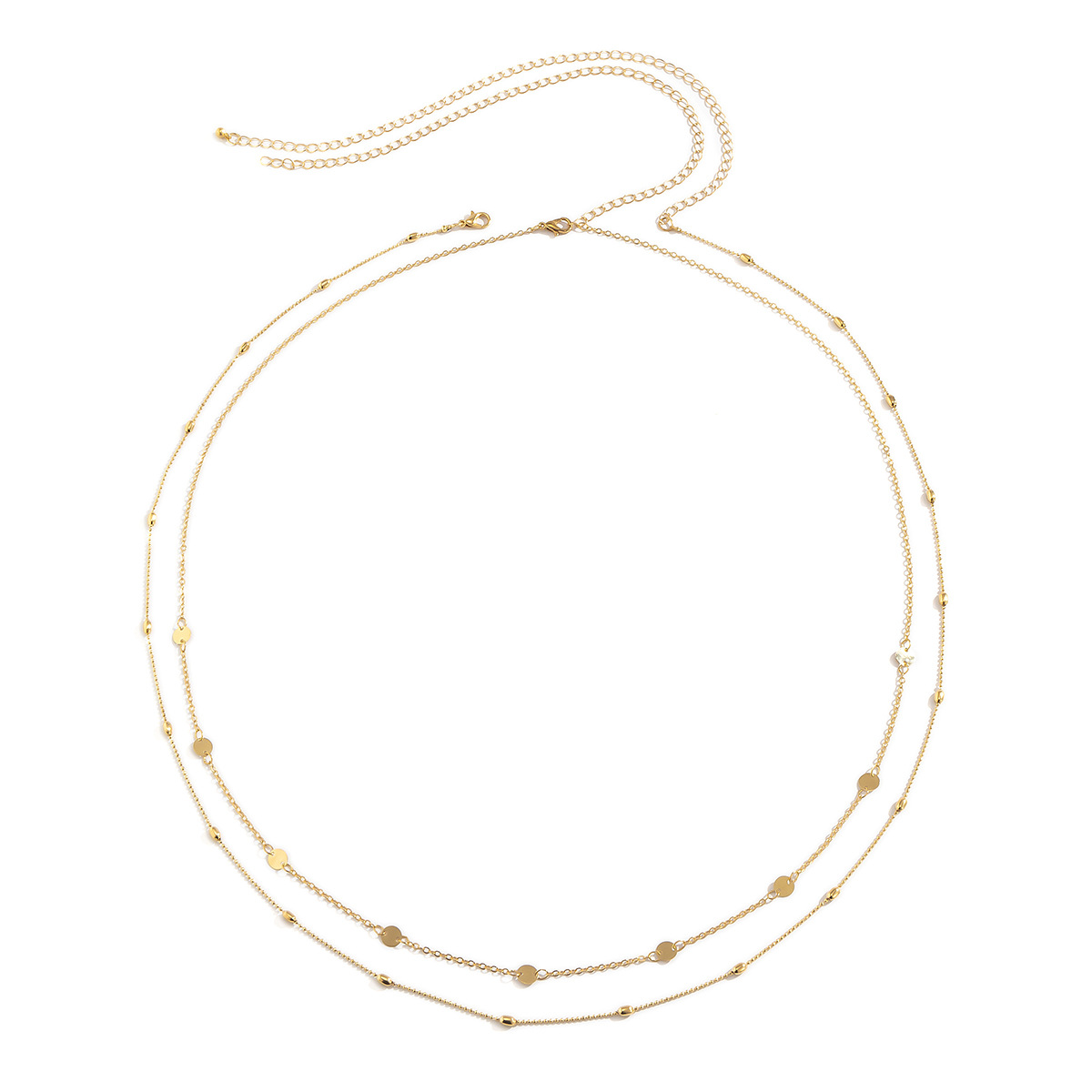 Nihaojewelry Retro Double-layer Geometric Disc Splicing Copper Waist Chain Wholesale Jewelry display picture 3