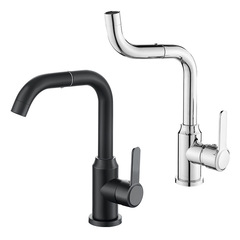 Stainless steel swivel flexible face basin faucet cold and hot countertop sink washbasin face basin mouthwash black faucet