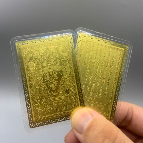 The factory supplies Zajiram Golden Kalakar Zazik Temple Tibetan Goddess of Wealth in pure copper copper card.