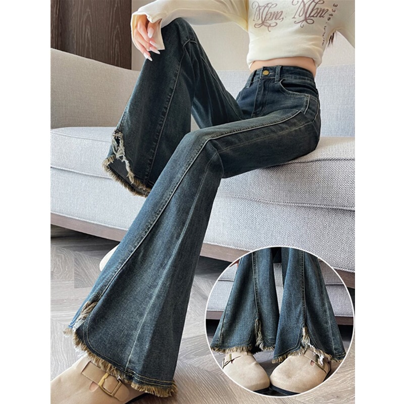 High-Waisted Flared Jeans for Women, Spring and Autumn 2025 New Slim-Fit Straight Versatile Bell-Bottom Pants High-Waisted Flared Jeans for Women, Spring and Autumn 2025 New Slim-Fit Straight Versatile Bell-Bottom Pants