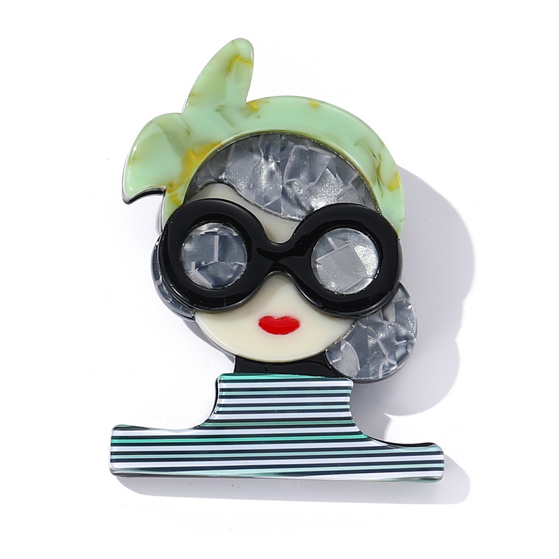 Azul núcleo de dibujos animados transfronterizos bowknot broche de mujer broche broche accesorios de ramillete decoración de joyería accesorios de acrílico colgante