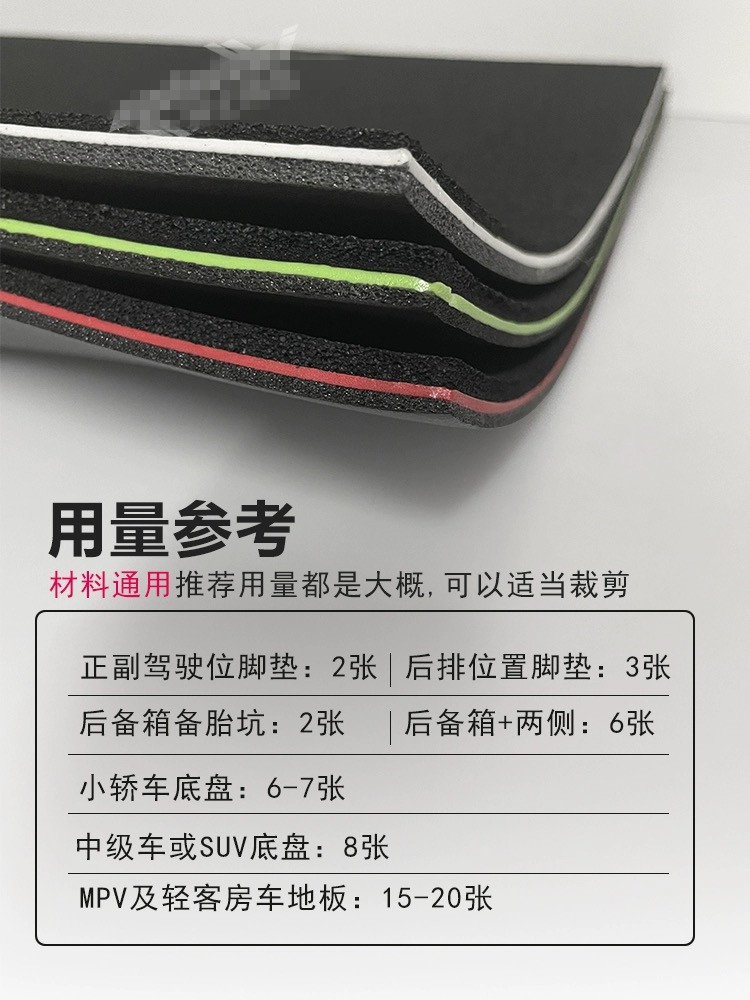 Customized low-frequency car high-density soundproofing cotton, shock-absorbing board, three-in-one soundproofing material, universal chassis noise reduction