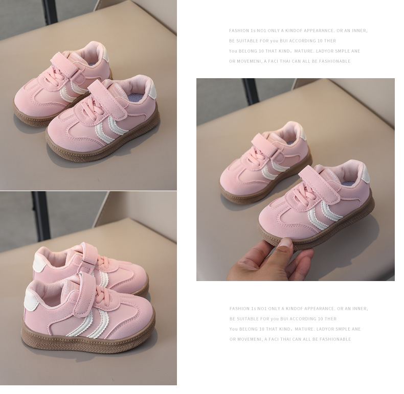 Breathable Retro Kids Sneakers Leather Hook & Loop Casual Shoes_voghion.com