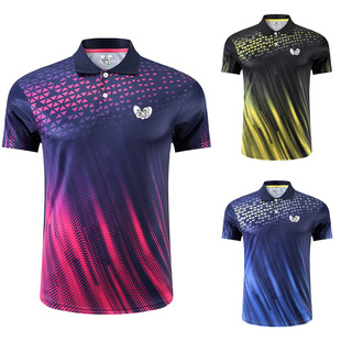 New Badminton Clothing Men's and Women's Breathable Quick-drying Top Short-sleeved Children's Competition Training Clothing Table Tennis Team 2081