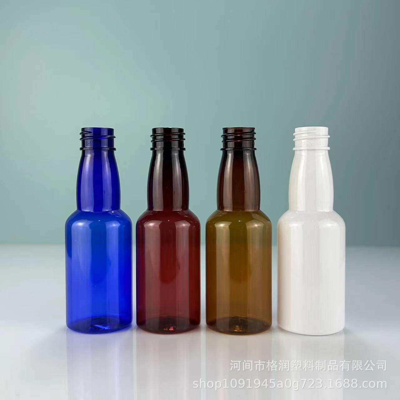 Botella de soda de 30mlpet 100ml botella de plástico con tapa de aluminio 150ml botella de cuello largo transparente 50ml botella de vino de plástico