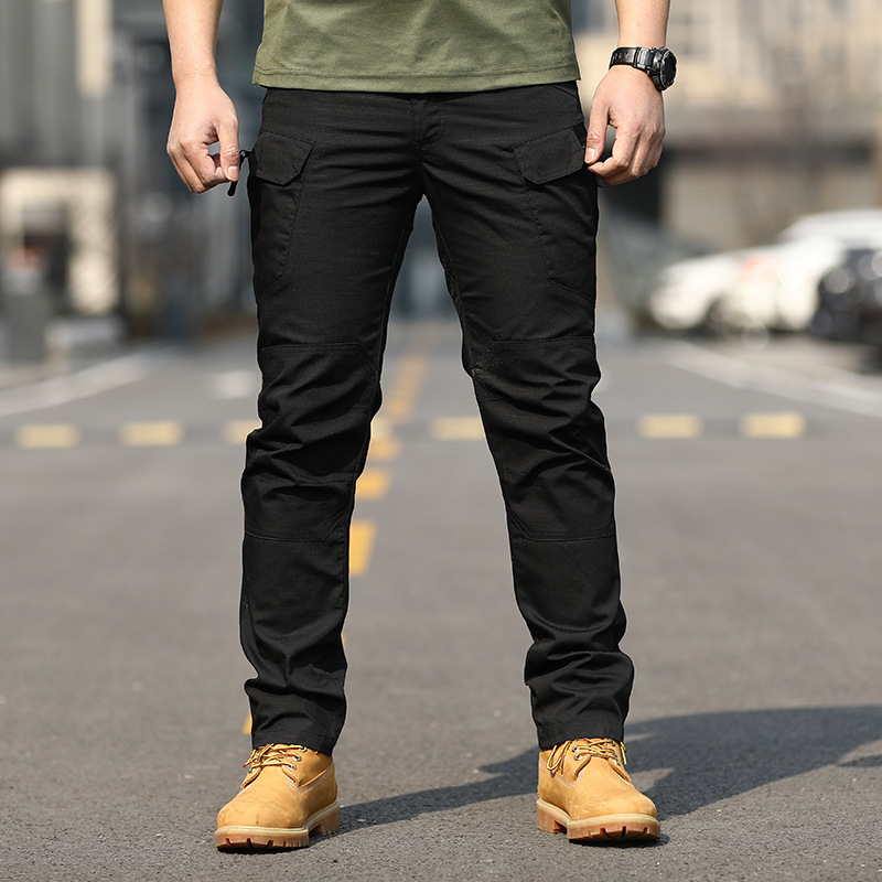 Tactical ix7, Trainings- und Arbeitskleidung, Multi-Bag-Hose, elastische Kampfhose für Herren mit Karomuster_voghion.com
