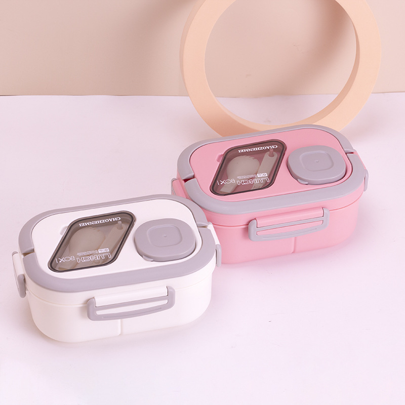 La nueva lonchera se puede utilizar en el horno microondas, caja de almuerzo independiente de tres compartidos, ensalada de verduras, lonchera de gran capacidad