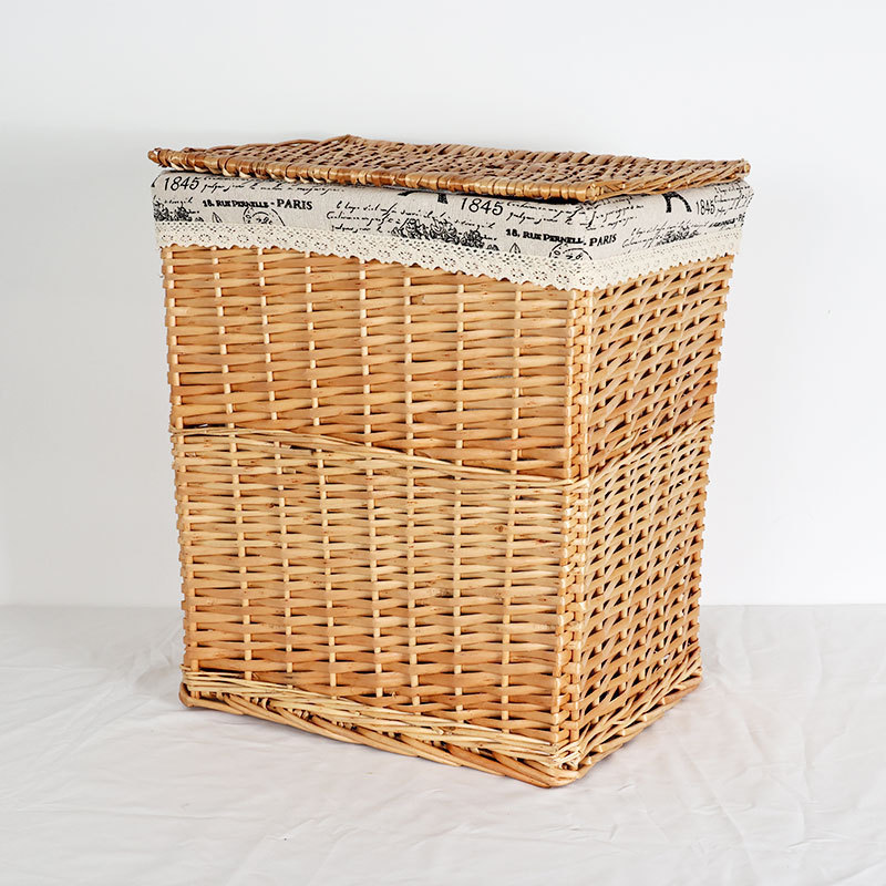 Directo de fábrica del Norte cesta de almacenamiento de Mimbre con forro de tela Hotel Casa sundries organización grande cesta de lavandería
