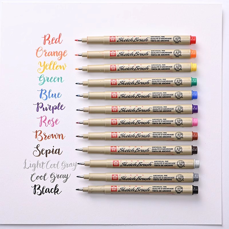 Japanese Sakura Pigma sketching soft-tip pen, soft-tip liner pen, colored needle-point pen, art-specific manga pen