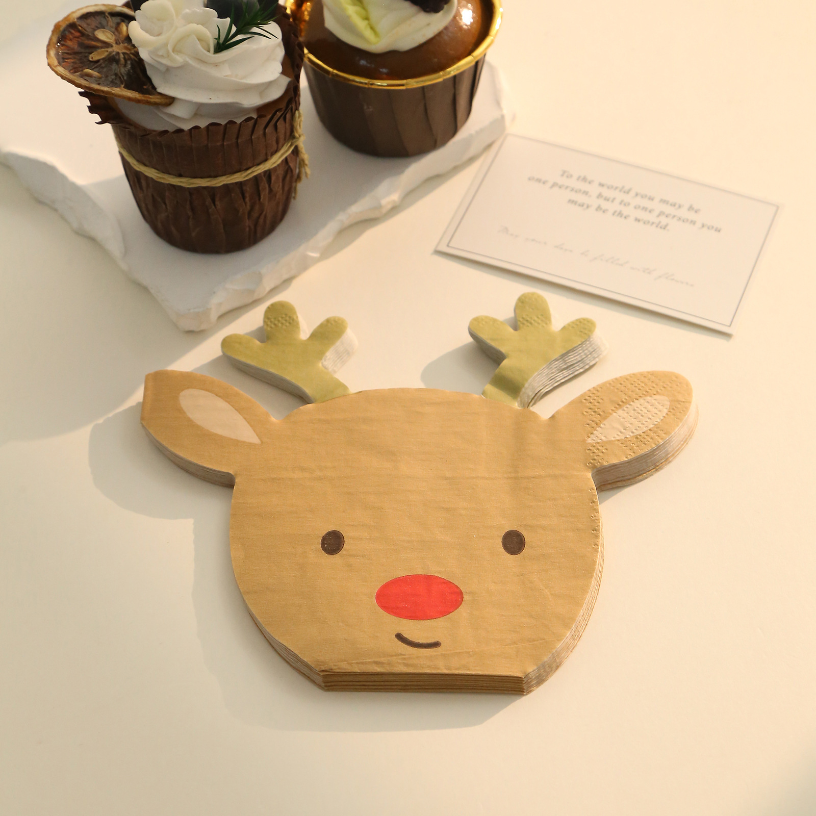 Transfronterizo nuevo plato de papel desechable taza de papel dorado decoración suministros traje de Navidad tema Fiesta vajilla